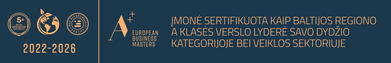 European Business Masters A++ 2022–2026 m. sertifikato ženklas